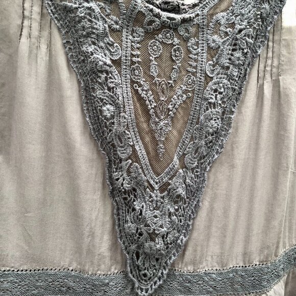 Ewa I Walla Dress Velvet Crochet Layered Lagenlook. - Picture 7 of 14